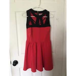 Red and black dress